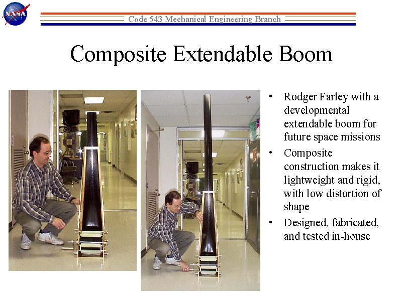 To read what this image which displays various activities and projects supported by the Mechanical Engineering Branch displays, select this page's text link